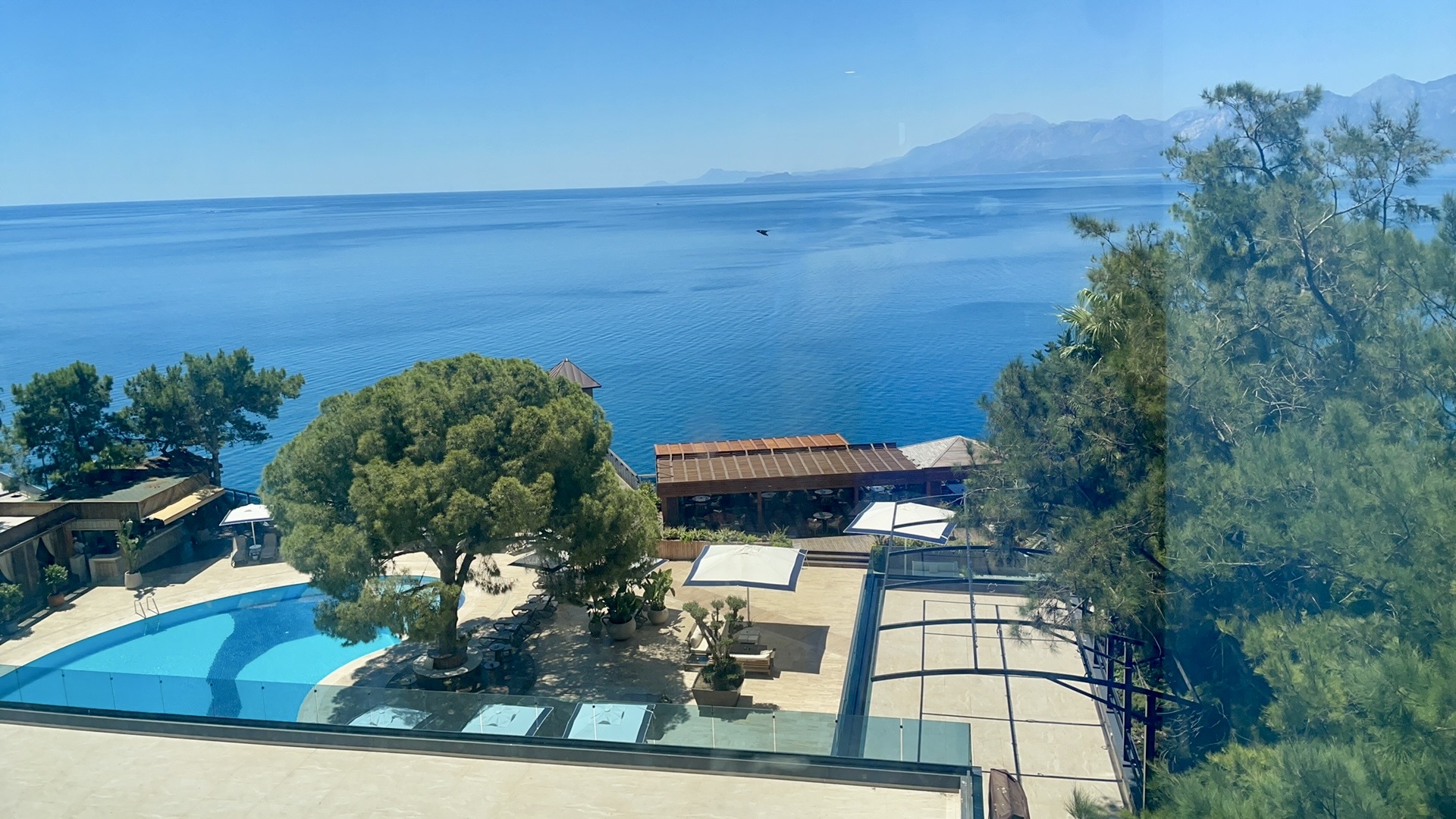 Outside the hotel window
